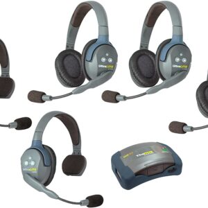 Image showing five eartec headsets and one wireless hub
